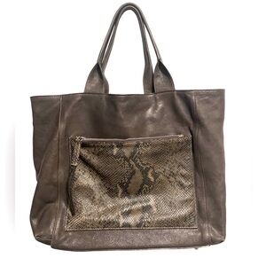 Abro Hobo 100% Italian leather big wood, large